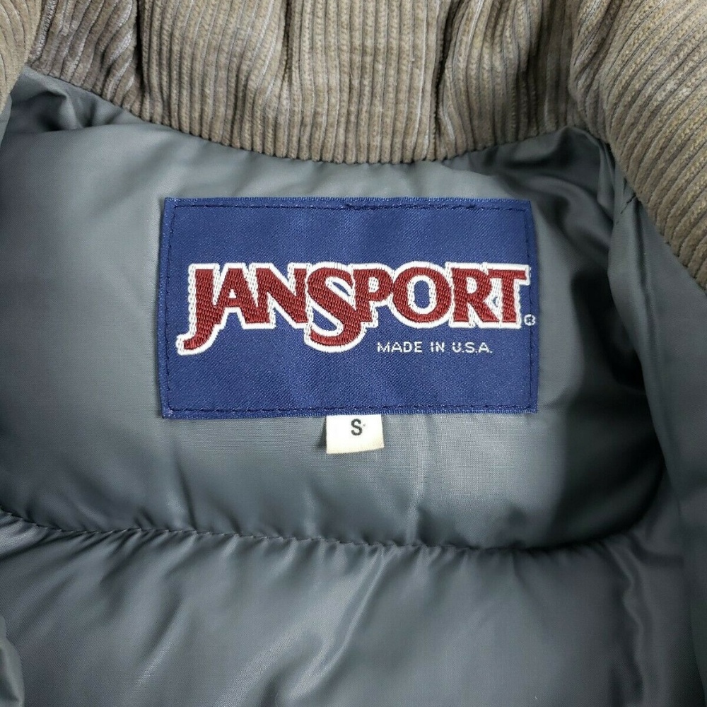 Vintage JanSport Gray Tan Corduroy Hipster Vest S - Picture 4 of 6